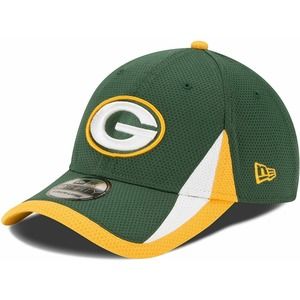 Green Bay Packers Men's New Era 39THIRTY Team Training Hat Cap (Small/Medium)